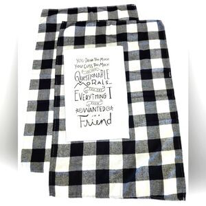 Primitives by Kathy "Questionable Morals" set of 3 tea towels, buffalo check